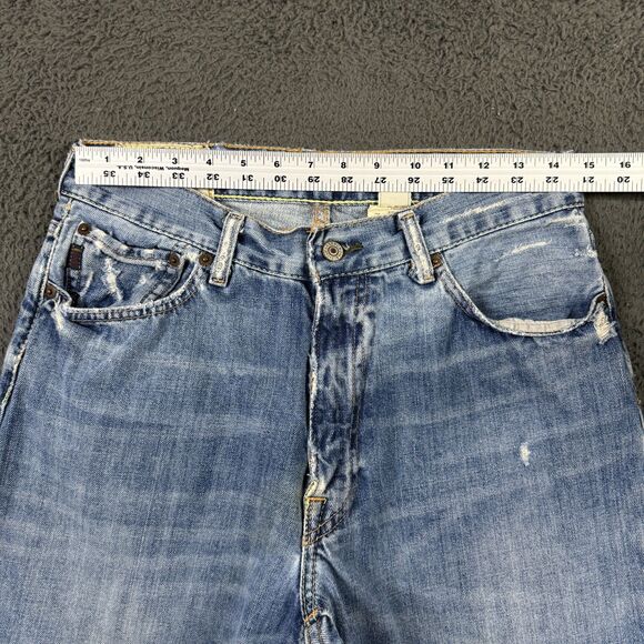 Vtg Abercrombie & Fitch Jeans Mens 30x32 Blue Bootcut Distressed Light Wash Y2K - Picture 14 of 16